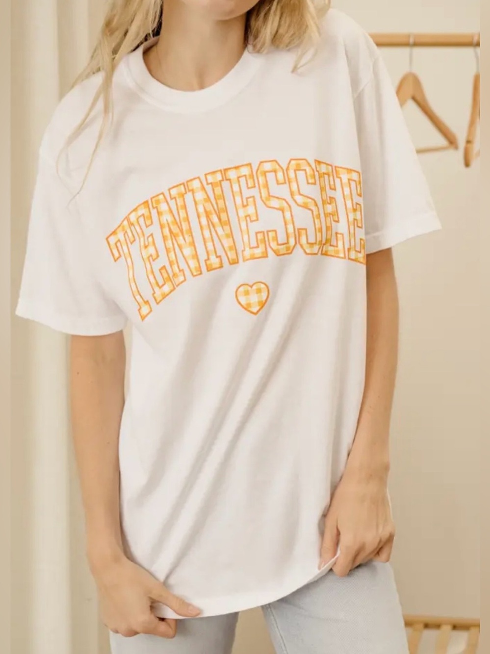 Women’s Tennessee Graphic Tee in White & Orange Comfort Colors Sz Sm